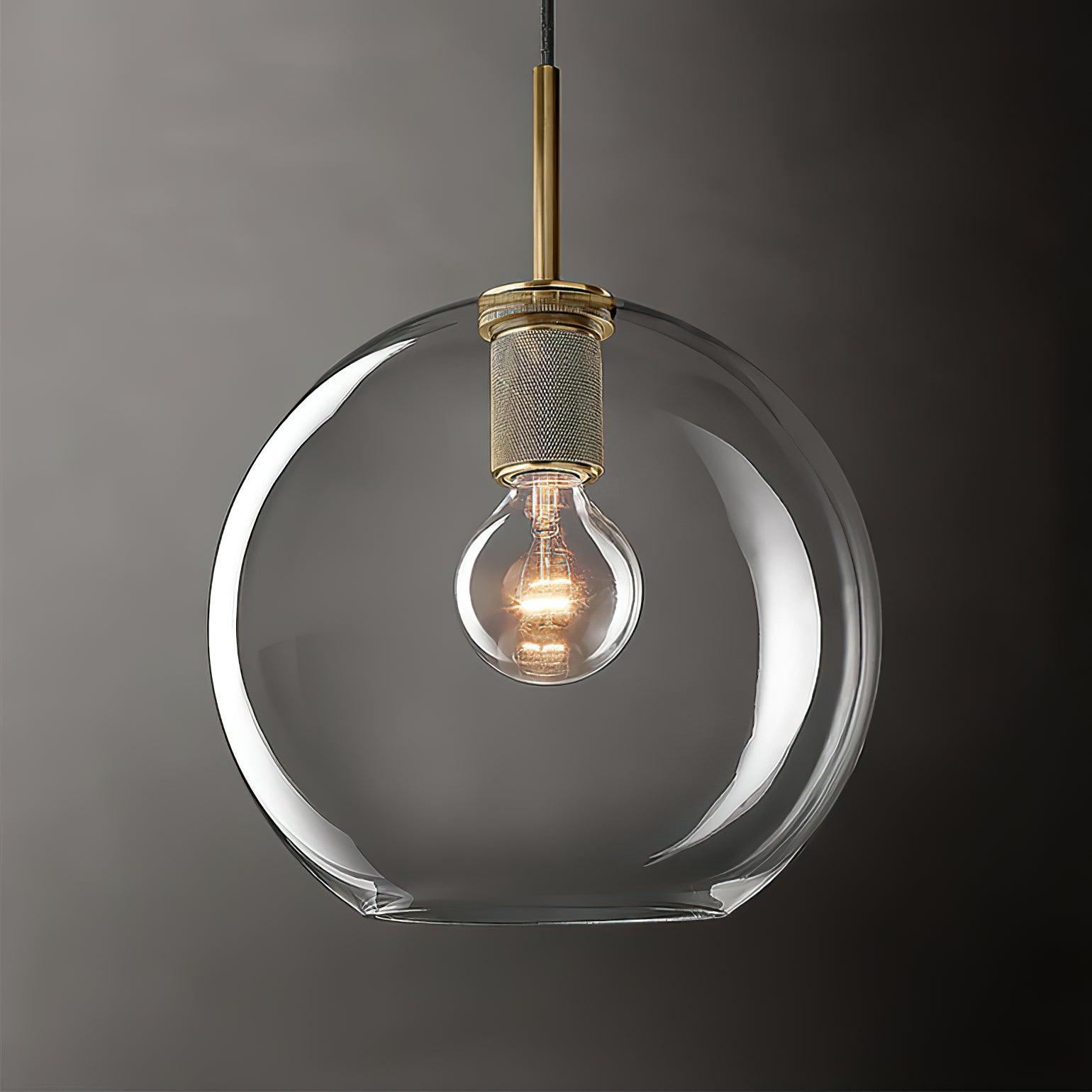 Glass Shade Brass Pendant Light For Kitchen Or Dining